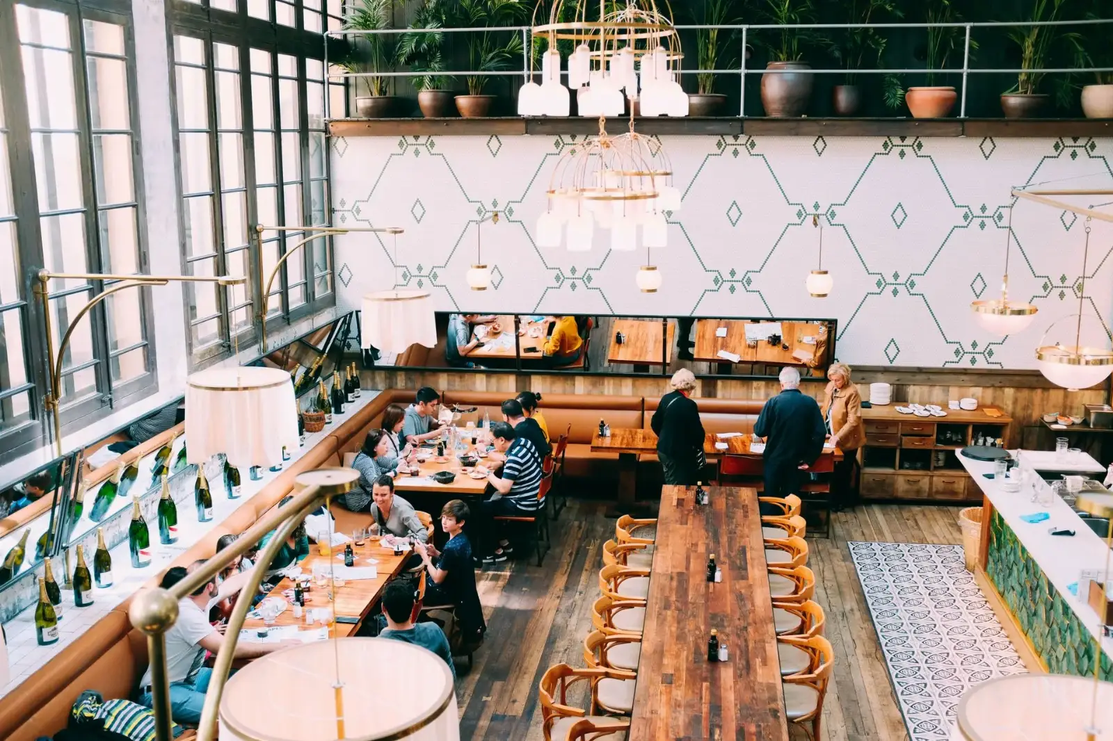 Busy restaurant with diners